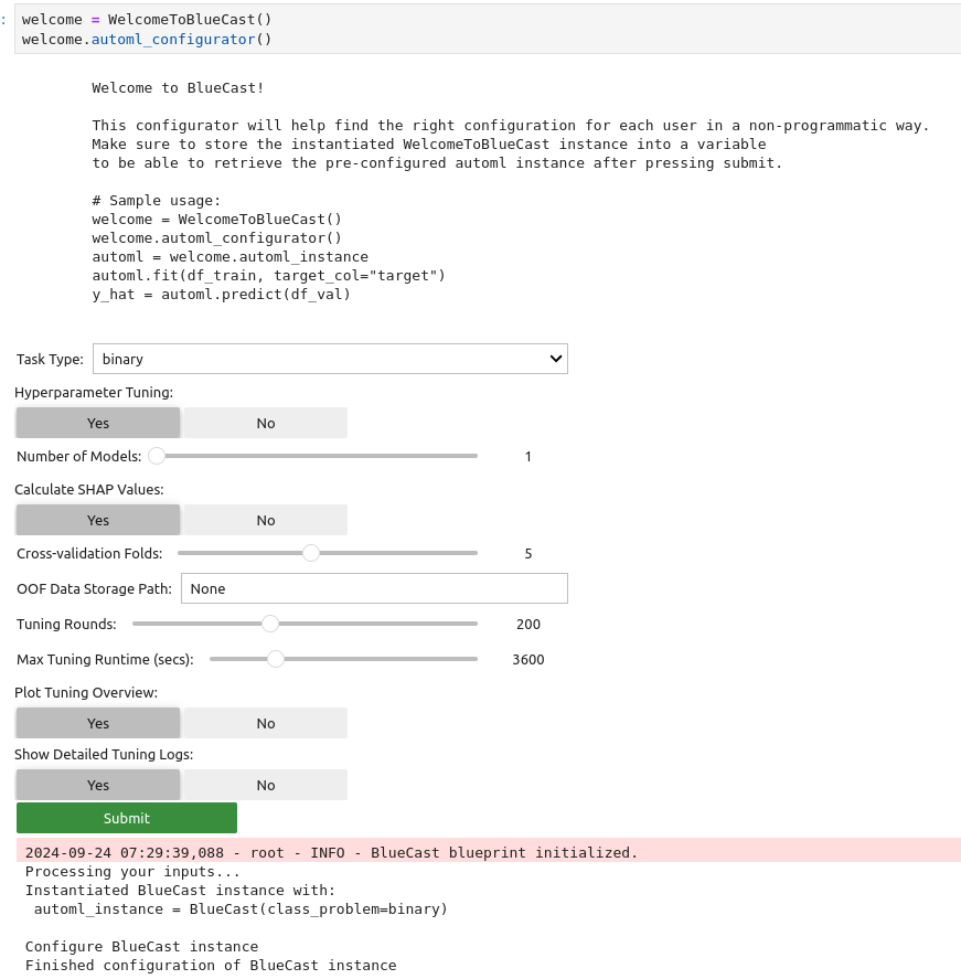 Welcome UI example